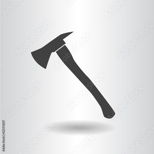 icon silhouette fire axe black isolated flat vector illustration