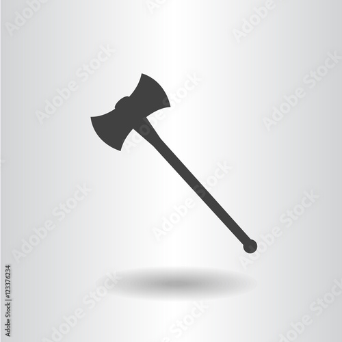 icon silhouette double axe isolated black flat vector illustration