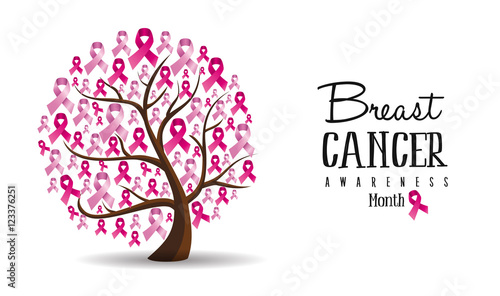 Breast Cancer awareness concept ribbon tree design