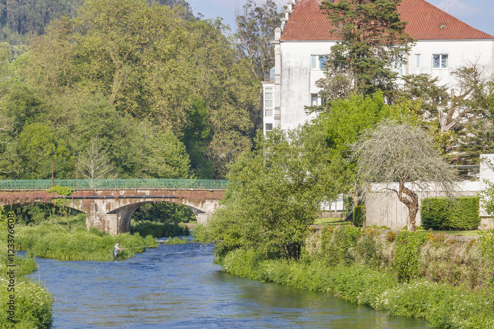 Umia river in Caldas de Reis