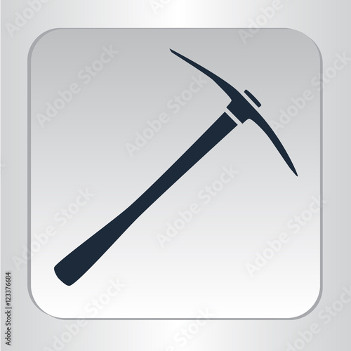 icon silhouette isolated pickaxe black icon silhouette vector illustration