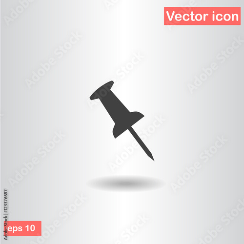 pin isolated vector illustration black icon
