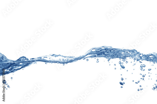 Water wave on white background .