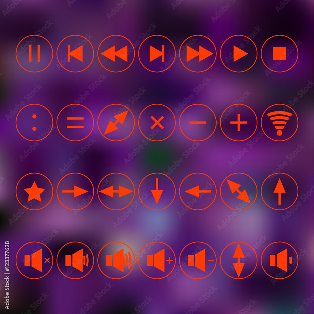 Vetor do Stock: red icons. use in everyday life. signs - addition ...