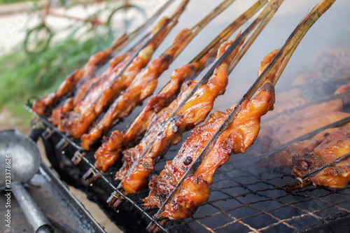 Grill checken on street vender