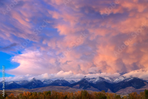 Fototapeta Naklejka Na Ścianę i Meble -  Lemhi Peaks Idaho Sunset