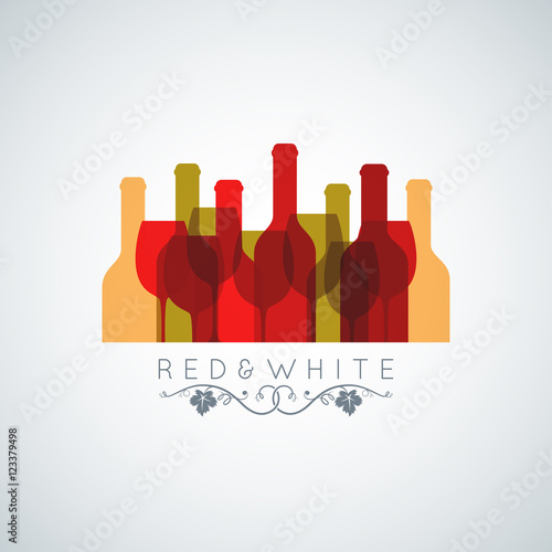 wine glass and bottle abstract background