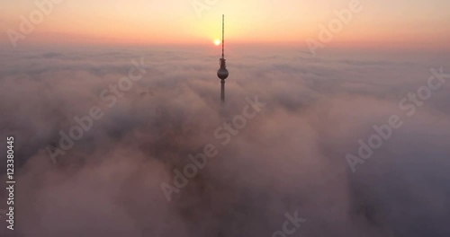 Berlin von Oben, morgen mit Nebel