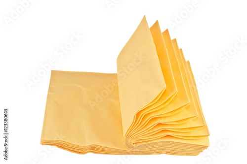 pile of yellow napkins for cleaning