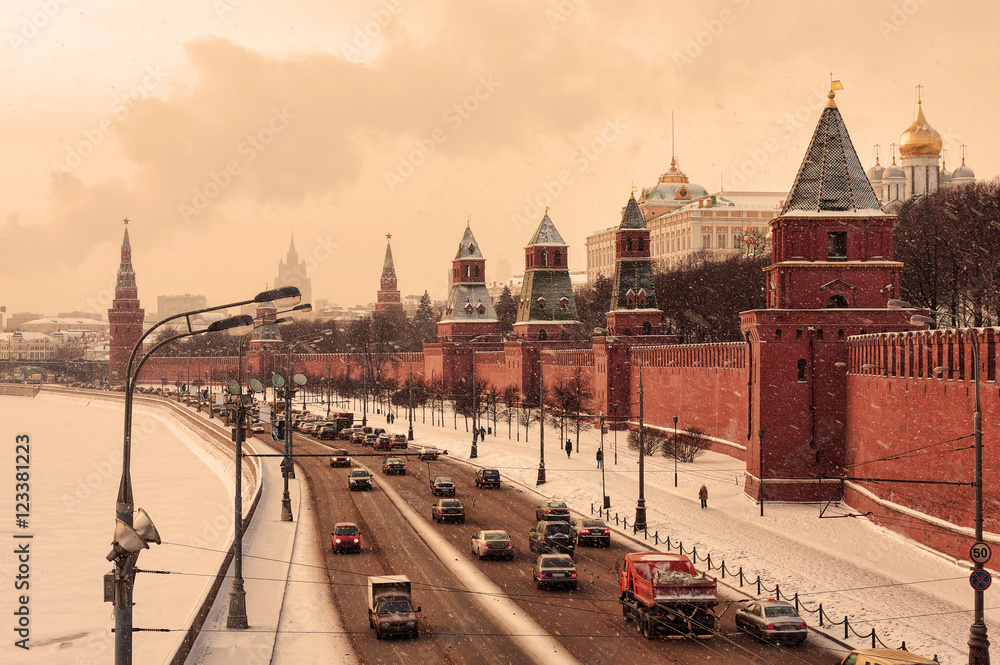 Obraz premium View of Kremlin in winter. Moscow, Russia.