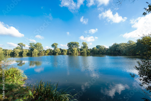 Quadro su tela Lake View at Krefeld-Linn / Germany