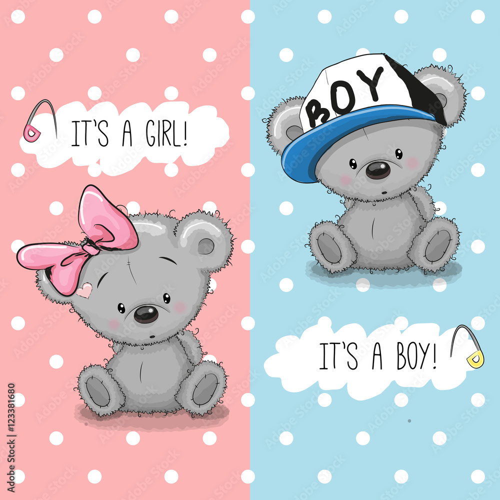 Obraz premium Chłopiec i dziewczynka misie