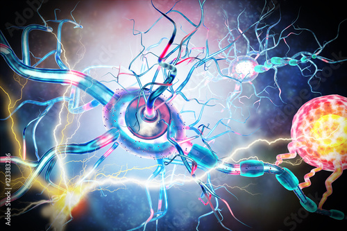     Damaged nerve cells, concept for neurodegenerative and neurological disease, tumors, brain surgery. 
