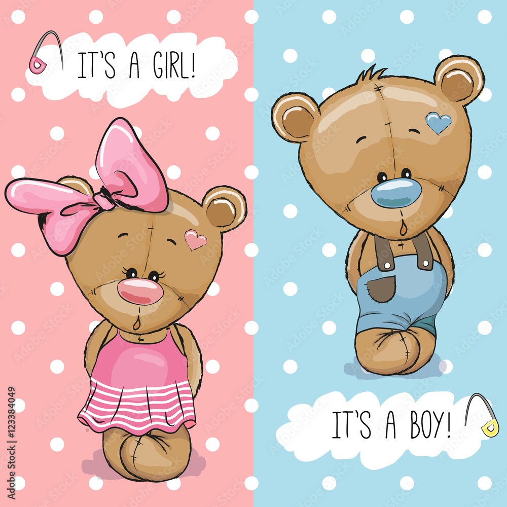 Obraz premium Teddy Bears boy and girl