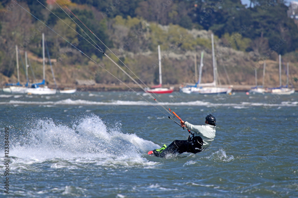 Obraz premium kitesurfer in Portland Harbour