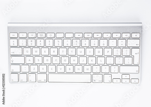 White office computer keyboard on white background photo