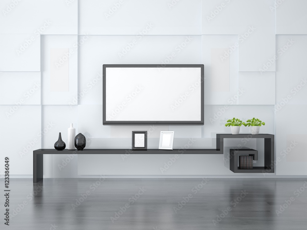 Mock up poster TV in the background in hi-tech style. Mock up poster TV in the background in hi-tech style.