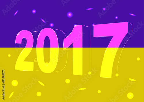 Новый 2017 год на фоне флага Украины