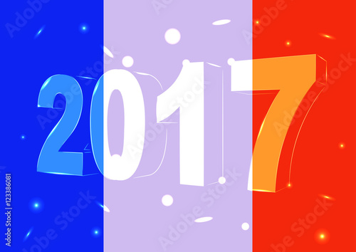 Новый 2017 год на фоне флага Франции
