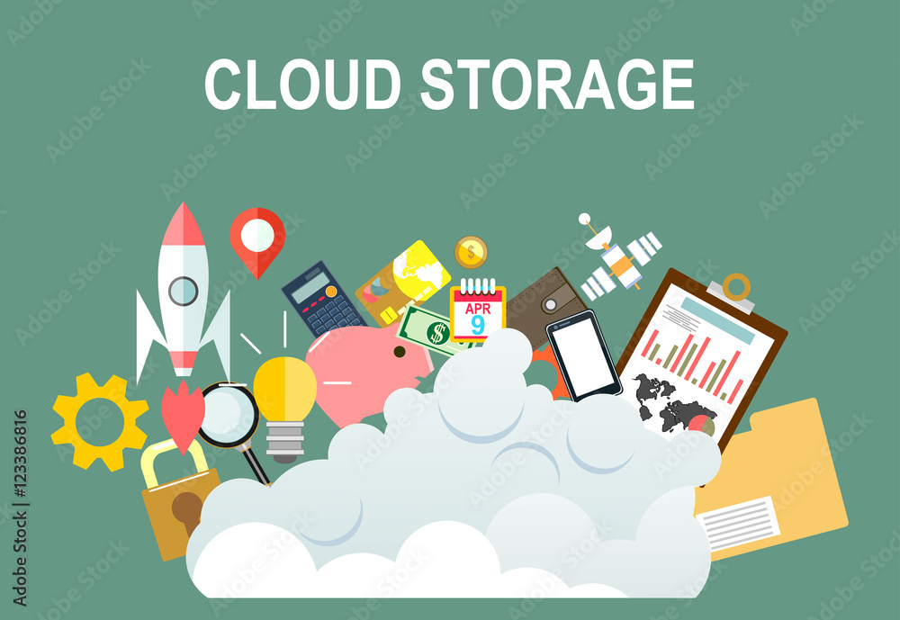 Obraz premium Cloud storage.Vector illustration