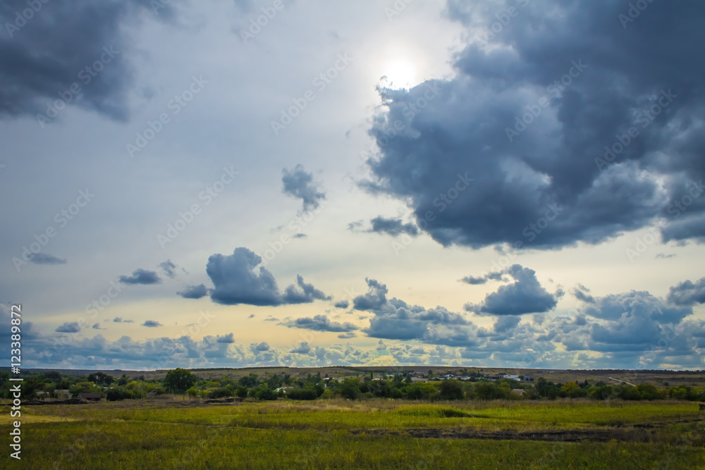 plowed field in gloomy day, nature background plowed field in gloomy day, nature background