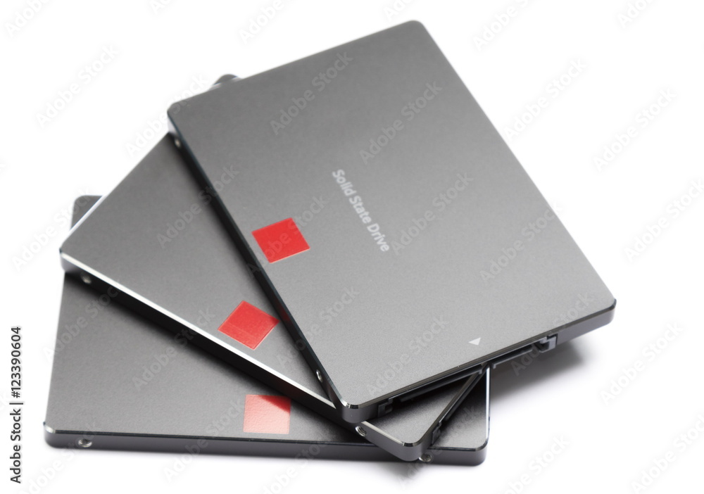 Solid state drive (SSD) on white background Solid state drive (SSD) on white background