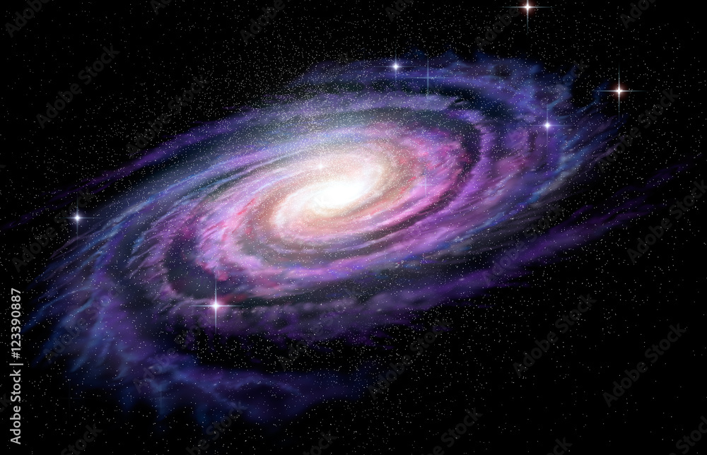 Naklejka premium Spiral Galaxy in deep spcae, 3D illustration