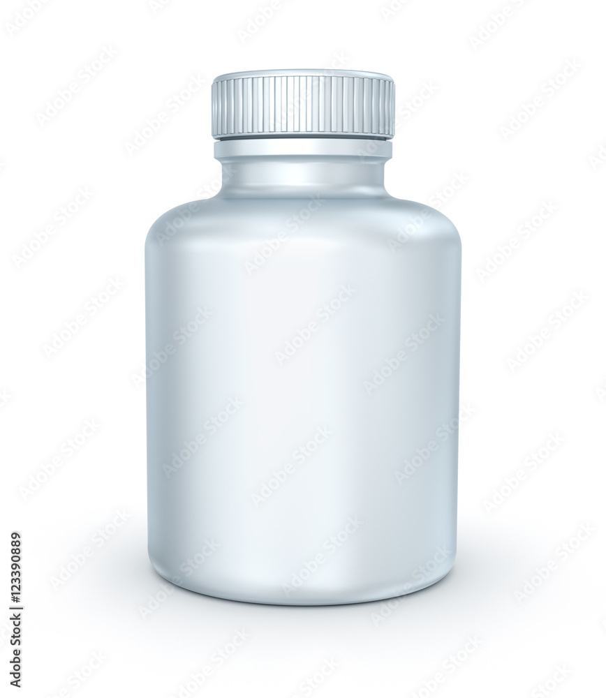White medical container on white background , 3D illustration White medical container on white background , 3D illustration