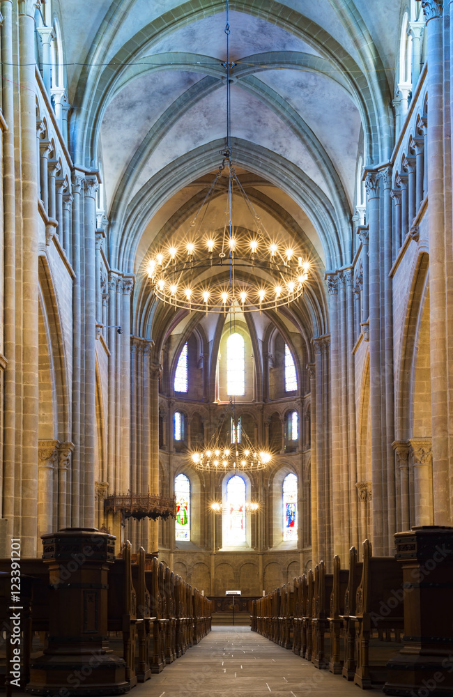 Interior of St. Peter's Cathedral, Geneva, Switzerland