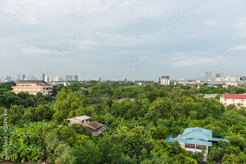 City high-rise buildings and urban landscape in Bangkok megalopolis