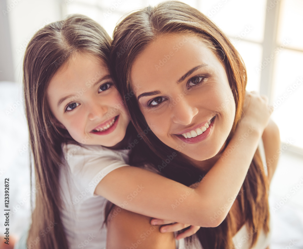 Mother and daughter at home Mother and daughter at home