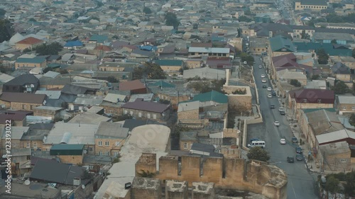 Panoramic view from the top of the oldest Russian town Derbent Dagestan