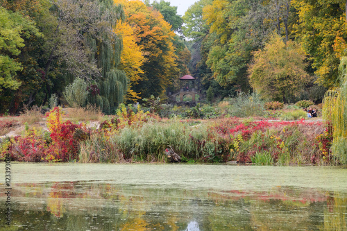 The Chinese Bridge in Olexandria Park, Bila Tserkva, Ukraine photo