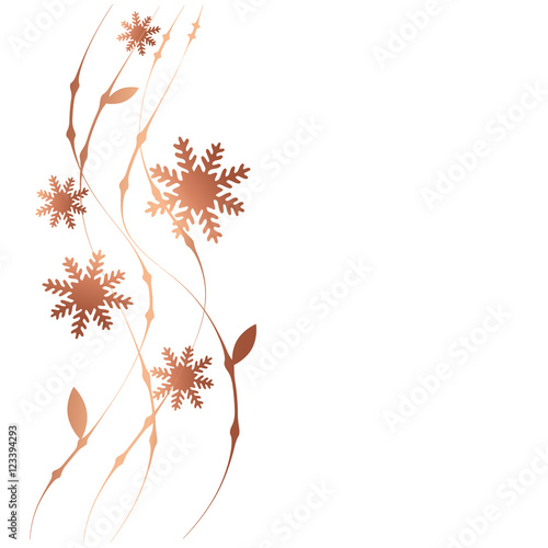 Christmas border snowflakes copper