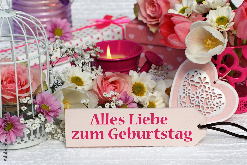 Naklejka premium Alles Liebe zum Geburtstag