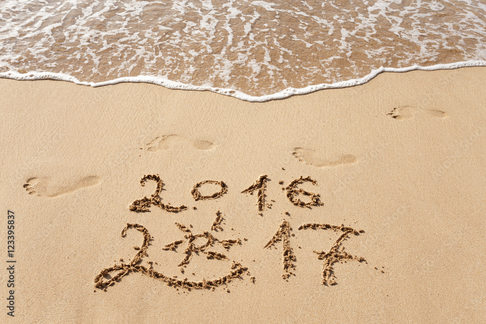 Happy New Year 2017 on the beach Happy New Year 2017 on the beach