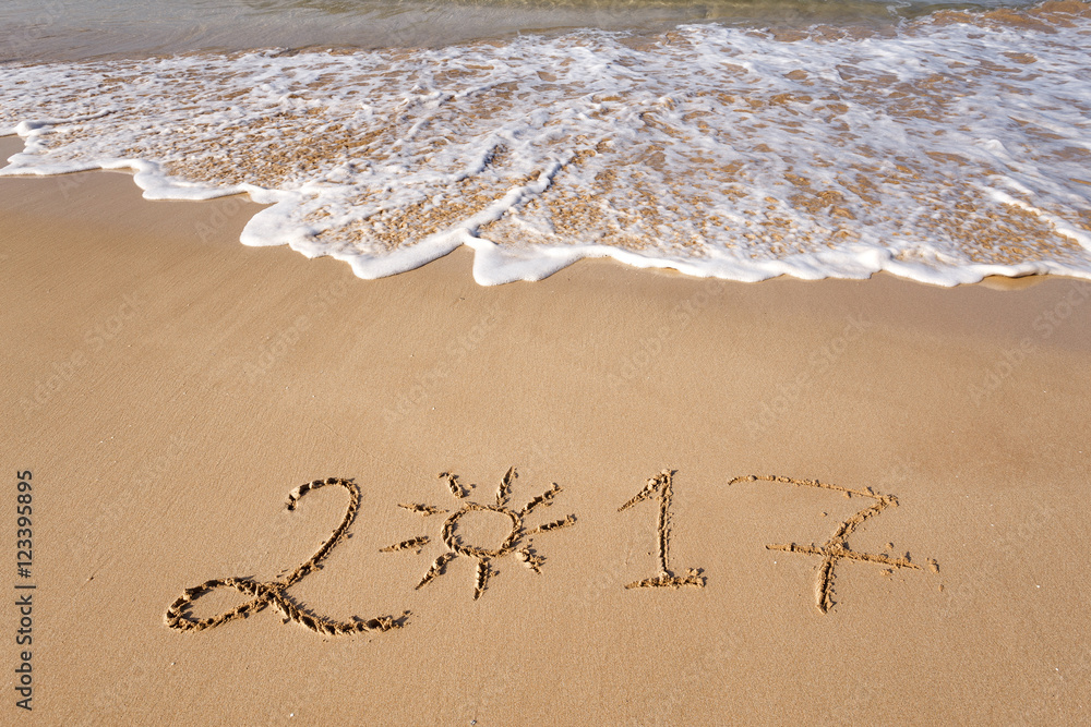 Happy New Year 2017 on the beach Happy New Year 2017 on the beach