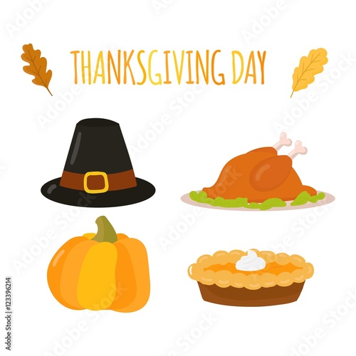 Vector collection thanksgiving card.