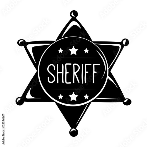 The Sheriff s Badge. Wild West Label. Western Illustration. Vector silhouette photo