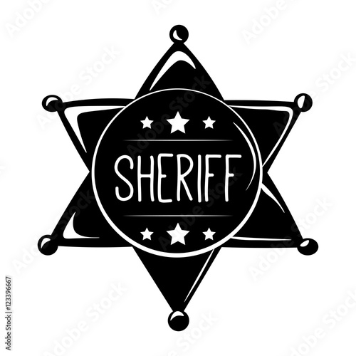The Sheriff s Badge. Wild West Label. Western Illustration. Vector silhouette
