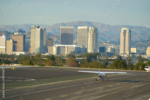 SANTA MONICA, CALIFORNIA USA - OCT 07, 2016: aircraft parking at Airport