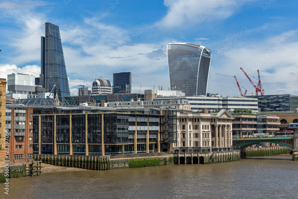 Panorama of Thames river and City of London, Great Britain