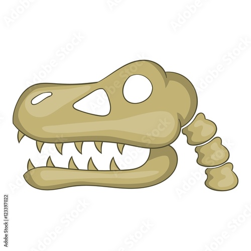 Dinosaur skull icon. Cartoon illustration of dinosaur skull vector icon for web