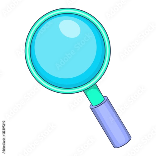 Magnifying glass icon. Cartoon illustration of magnifying glass vector icon for web