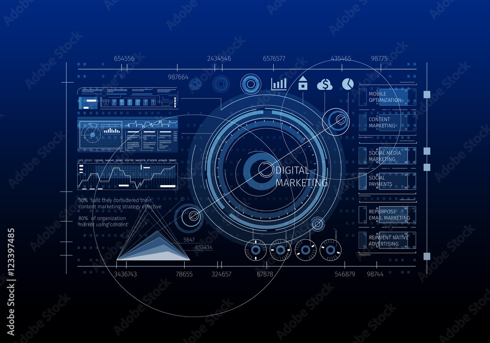 Obraz premium Innovative networking interface . Mixed media