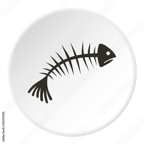 Fish bone icon. Flat illustration of fish bone vector icon for web design