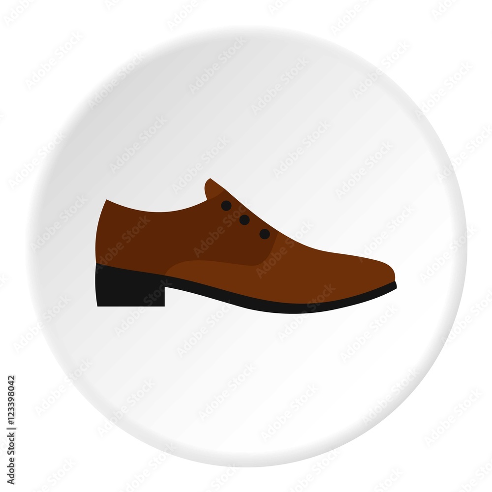 Brown man shoe icon. Flat illustration of shoe vector icon for web design Brown man shoe icon. Flat illustration of shoe vector icon for web design