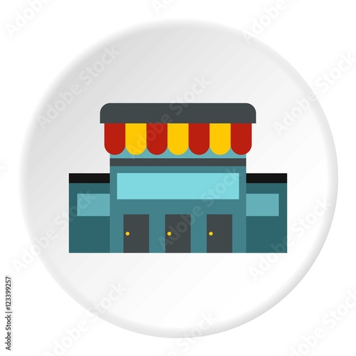 Shop icon. Flat illustration of shop vector icon for web