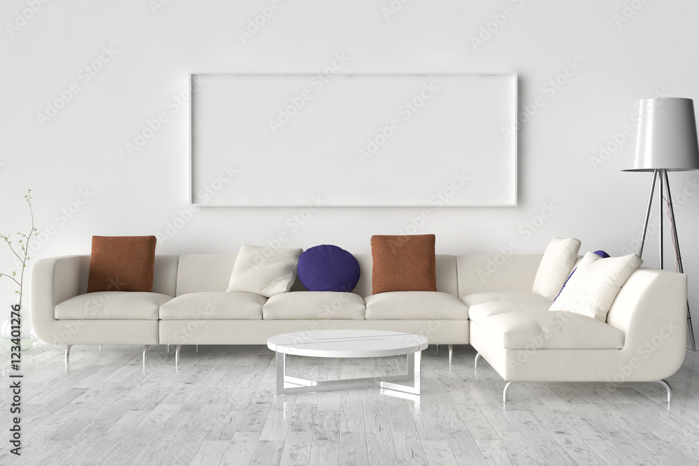 Blank Picture frame on the wall. Place your creation in this emp Blank Picture frame on the wall. Place your creation in this emp