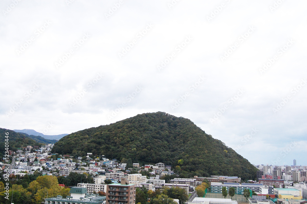 札幌円山と住宅の風景
